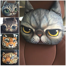 Load image into Gallery viewer, Plush  Car  Headrest Dog Pattern Black Husky Bully Dog 3d Cartoon Personality Creative Seat Neck Pillow Husky
