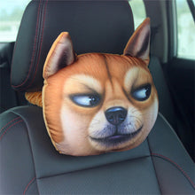 Load image into Gallery viewer, Plush  Car  Headrest Dog Pattern Black Husky Bully Dog 3d Cartoon Personality Creative Seat Neck Pillow Husky
