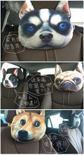 Load image into Gallery viewer, Plush  Car  Headrest Dog Pattern Black Husky Bully Dog 3d Cartoon Personality Creative Seat Neck Pillow Husky
