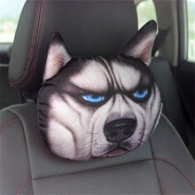 Load image into Gallery viewer, Plush  Car  Headrest Dog Pattern Black Husky Bully Dog 3d Cartoon Personality Creative Seat Neck Pillow Husky
