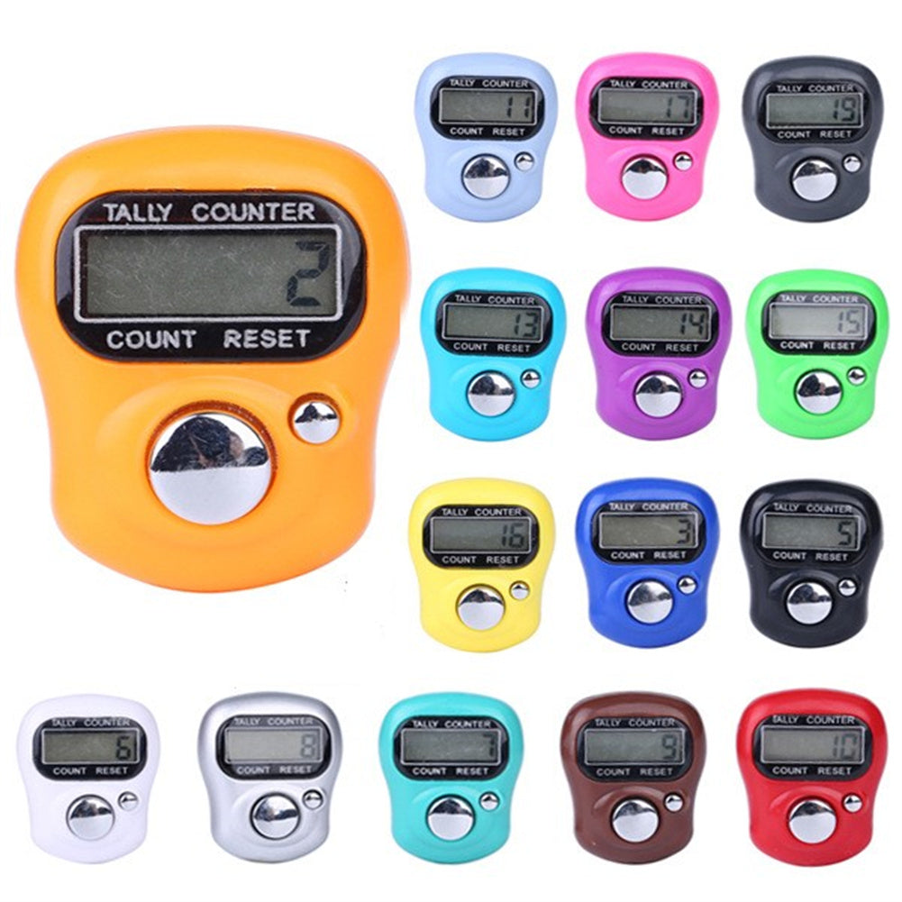 Digit Lcd Electronic Digital Display Finger  Ring Hand Tally Counter Gift random color